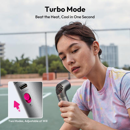 【Outdoorfun】 Aecooly Portable Handheld Fan, Powerful Turbo Mini Fan, 19000 RPM High Speed Aero Ultra, 15H Max Cooling Time, 7 Speeds Aluminum Case, Pocket Rechargeable Personal Small Travel Gifts for Women