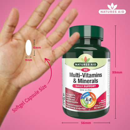 Multivitamins & Minerals with Iron – High Strength One-A-Day Multi-Vitamin Formula – Supports Energy, Immunity & Bone Health – Non-Gmo, Gluten-Free – 90 Easy-Swallow Softgel Capsules