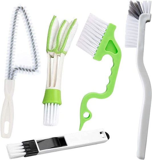 5Pcs Crevice Cleaning Brush Set for Grout, Small Spaces, Windows & Bottles - Tile, Gap & Corner Cleaning Brushes for Bathroom, Kitchen & Home