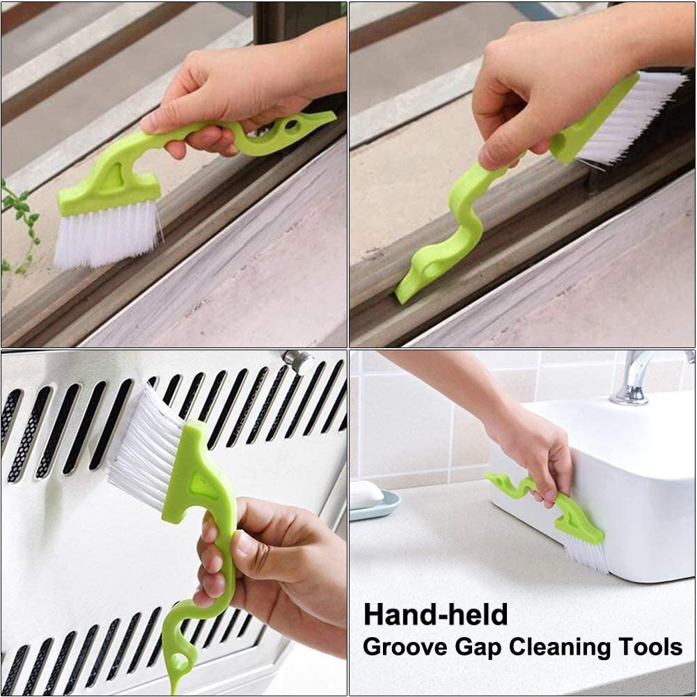 5Pcs Crevice Cleaning Brush Set for Grout, Small Spaces, Windows & Bottles - Tile, Gap & Corner Cleaning Brushes for Bathroom, Kitchen & Home