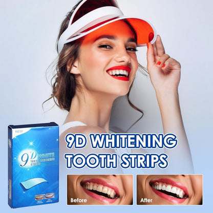 9D Teeth Whitening Strips, 28Pcs Premium Safe Non Sensitive Tooth Whitening Kits, 14 Set Peroxide Free Reduced Sensitivity Effective Mild Teeth Whitening Strips for Removing Coffee Smoking Tea Stains