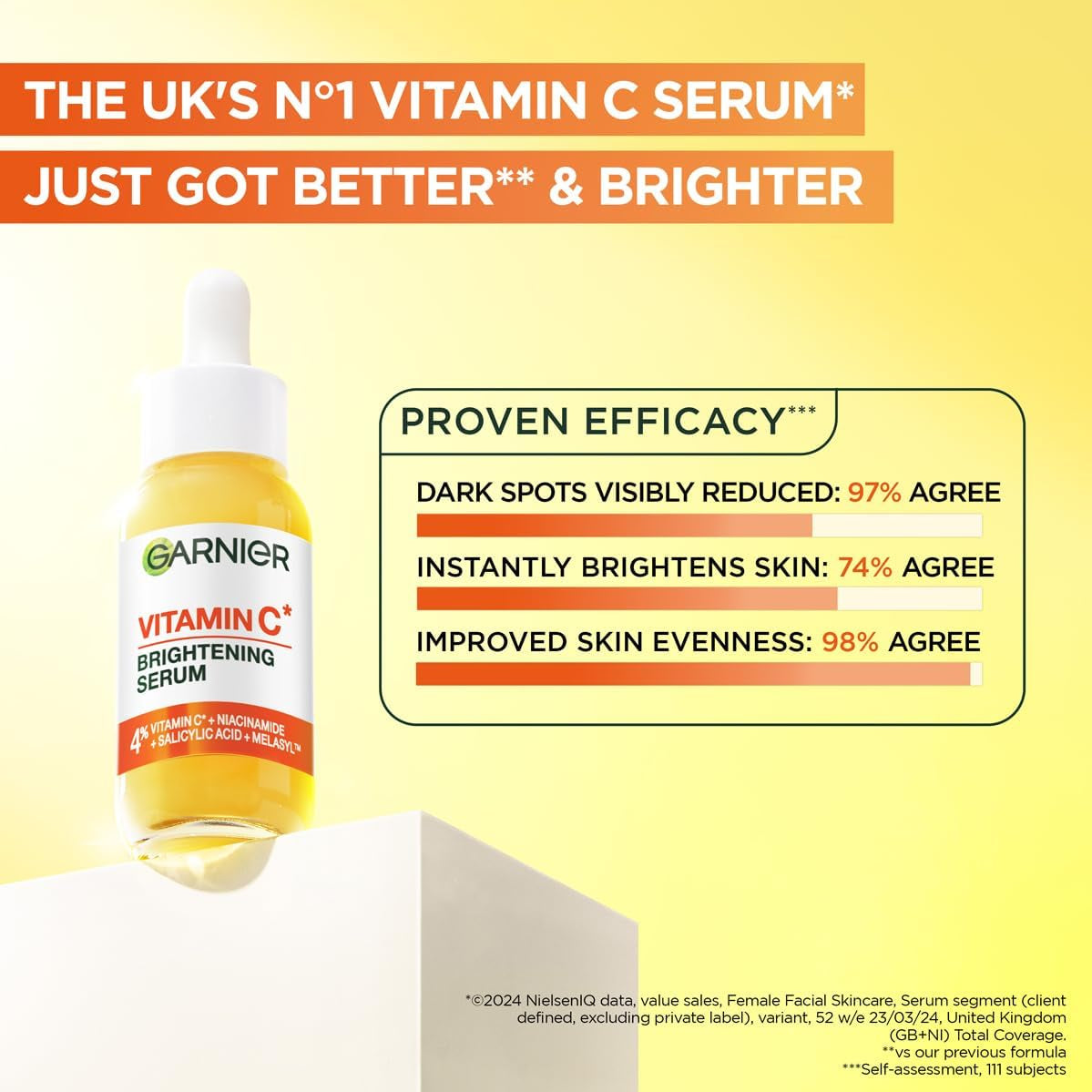 Skinactive Vitamin C Day Serum, Anti-Dark Spot and Brightening Face Serum for All Skin Types, 30 Ml