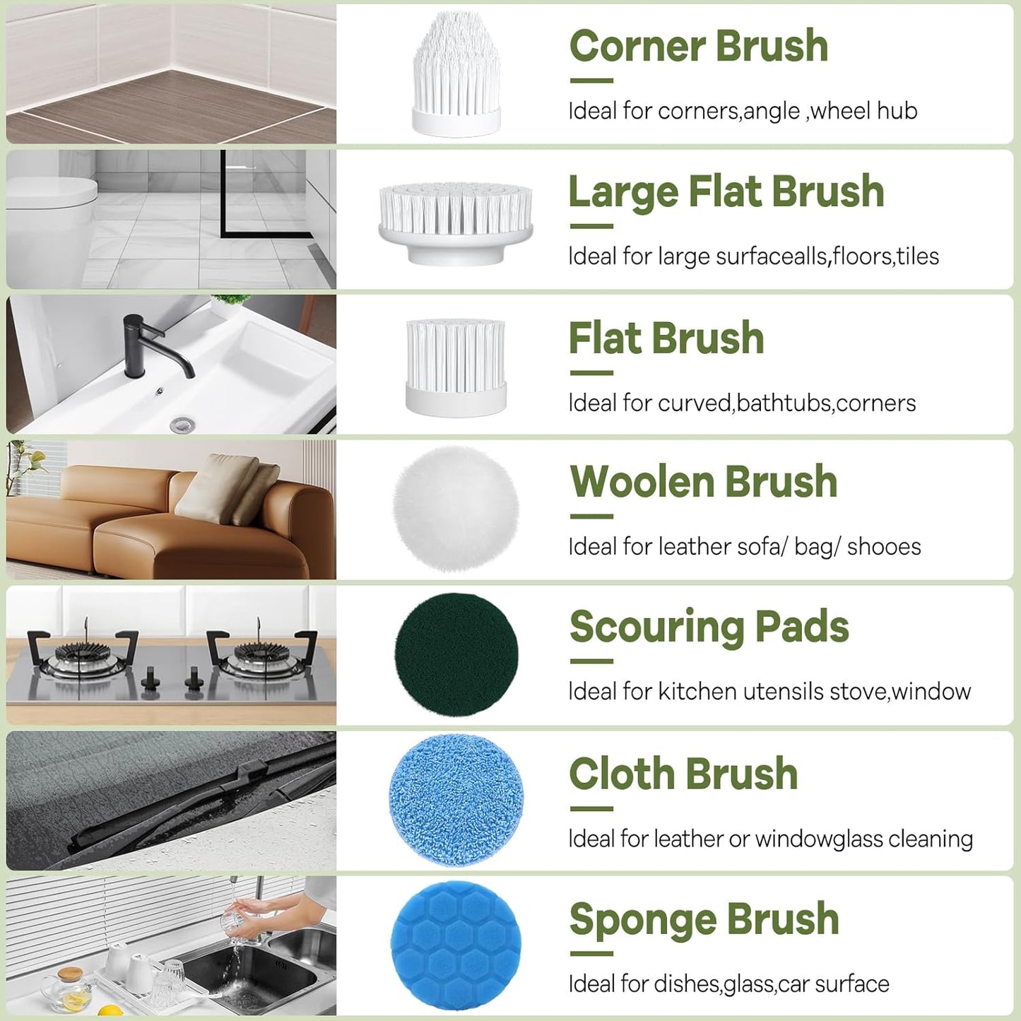 Electric Cleaning Brush 2 Speed, Spin Scrubber with Upgrade LED Display, Power Scrubber with 7 Replaceable Brush Heads,Bathroom Brush for Home,Floor,Kitchen,Bathtub,Stove,Car,Tile,Window
