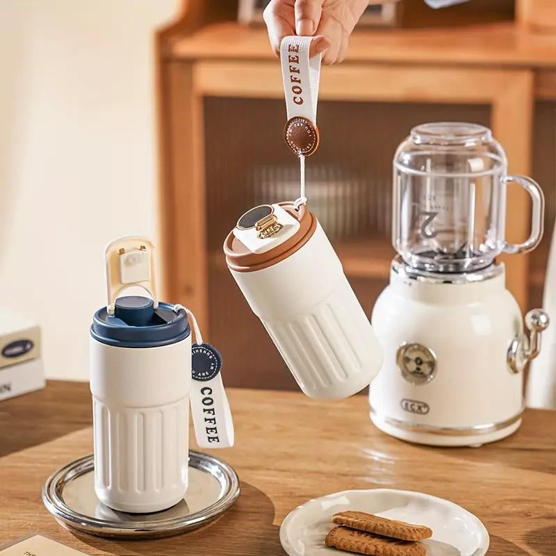 316 Stainless Steel Travel Mug with Temperature Indicator, Perfect for All Seasons, Ideal Gift for Camping, School, Traveling