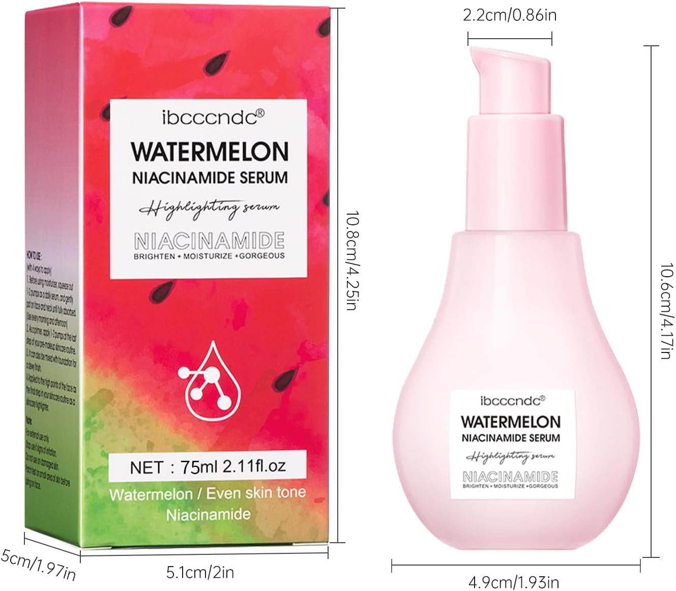 Watermelon Glow Toner, Niacinamide Watermelon Dew Drops for Skincare, Watermelon Pore Tight Serum to Deep Hydration Moisturizing