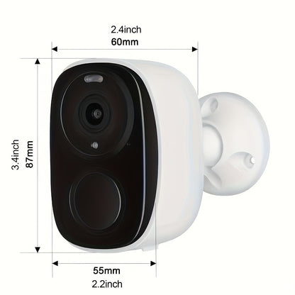 Outdoor Wireless Security Camera, 3MP 1296P Resolution, 5000mAh Battery Powered CCTV Camera for Home Security, Cloud/SD(up to 256G), 3 days of free cloud storage, AI Motion Detection, Spotlight, Color Night Vision, WiFi, Two-