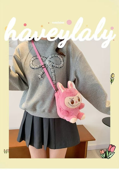 2025 Labubu the Monsters Soft Shoulder Plush Phone Bag Crossbody Bag Coins Bag