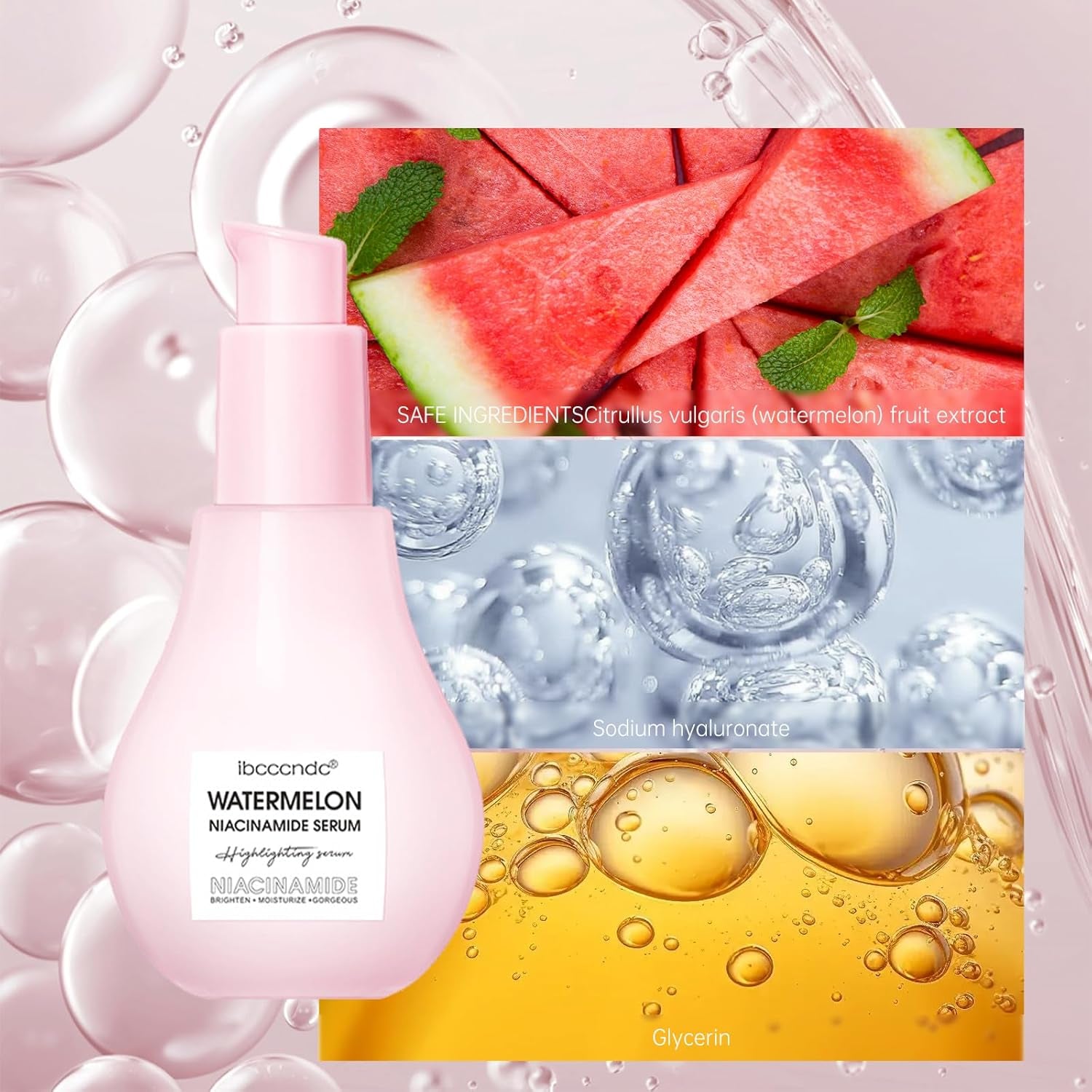 Watermelon Glow Toner, Niacinamide Watermelon Dew Drops for Skincare, Watermelon Pore Tight Serum to Deep Hydration Moisturizing