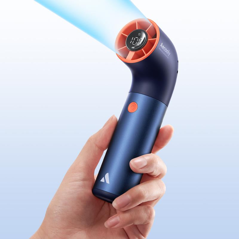 【Outdoorfun】 Aecooly Portable Handheld Fan, Powerful Turbo Mini Fan, 19000 RPM High Speed Aero Ultra, 15H Max Cooling Time, 7 Speeds Aluminum Case, Pocket Rechargeable Personal Small Travel Gifts for Women